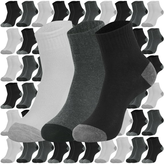180 Pairs Quarter Socks Bulk Pack Mid Calf Sports Socks Athletic Casual Socks for Unisex Men Women Size 9-11