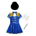 thumbnail image 3 of TiaoBug Kids Girls Sequins Tassel Leotard Dance Dress Circus Ringmaster Fancy Dress Up Costume Royal Blue 14, 3 of 7