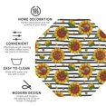 thumbnail image 3 of Honeii Cute Sunflowers print Leather Coaster Set of 4, ideal for safeguarding your furniture from drinks spills and effortless cleanup-Octagon, 3 of 6