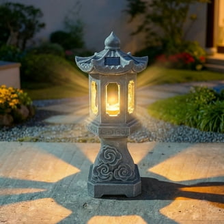 Exhart Solar Fox Outdoor Figurine - Lawn Decor Ornament with LED