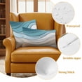 thumbnail image 6 of Turquoise Brown Outdoor Pillow Covers 18x18 Set of 2,Waterproof Patio Throw Pillowcase Protectors,Teal White Geometric Gradient Stripes Decorative Pillow Shams Cushion Covers for Seat Bed Couch Sofa, 6 of 8