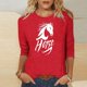 thumbnail image 1 of TaTaai Womens 2026 New Year Celebration Print Three Quarter Sleeve Top Round Neck Casual Blouse Holiday Festival Party Wear Gift, 1 of 5