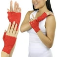 thumbnail image 2 of ToBeInStyle Women's Floral Lace Fingerless Gloves - One Size - Red, 2 of 5