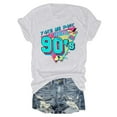 thumbnail image 4 of Vintage 90's Stylish Casual Ladies Short Sleeved Party Print Top T Shirt Short Sleeve Shirt Women Athletic Tops for Women Loose Fit Active Top Pack Women Shirt for Women Fashion Short Sleeve T Shirt, 4 of 4