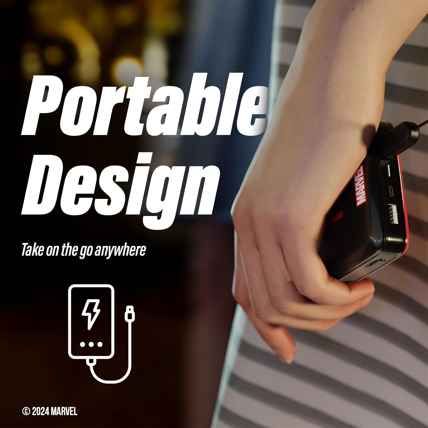 Marvel Spider-Man 10000mAh Power Bank, Portable Charger with Universal USB Output