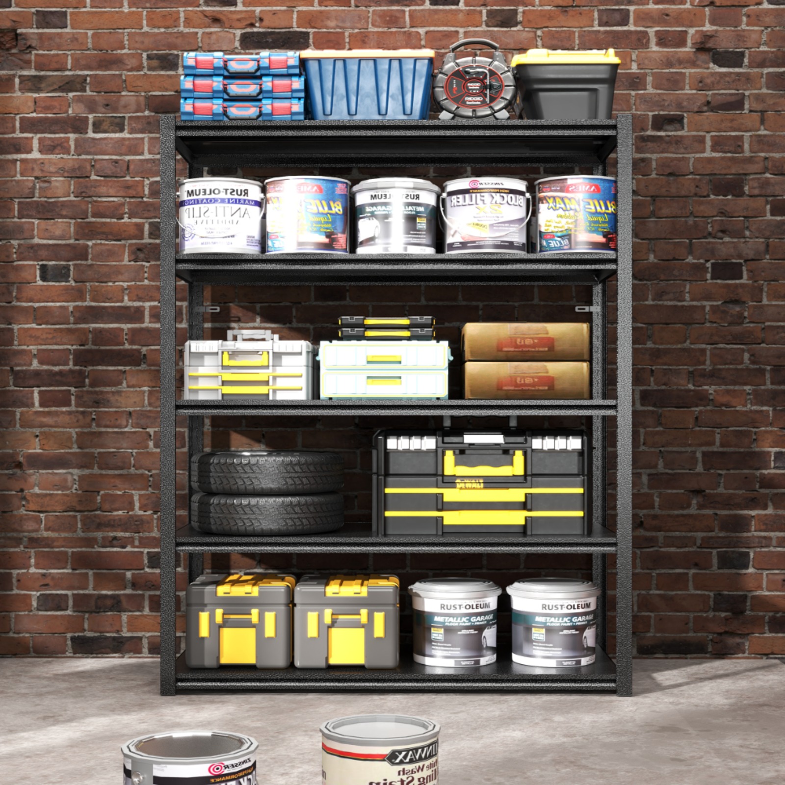 Metal Shelves for Storage Garage Shelving 2000LBS Heavy Duty Storage Shelves Adjustable Garage Shelf Industrial Shelving Unit Storage Utility Rack