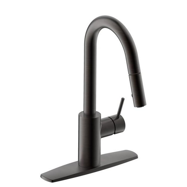 Ultra Faucets UF14905 Euro Collection Single-Handle Kitchen Faucet with Pull-Down Spray, Oil Rubbed Bronze