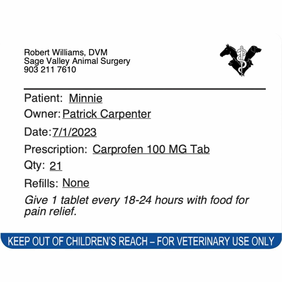DYMO LabelWriter Veterinary Prescription Labels 2-3/4" x 2-1/8 " 400 Labels/Roll 6 Rolls/Box