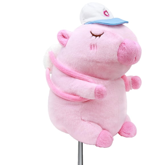 Funda para cabeza de palo de golf, doble pan, capibara de felpa, rosa