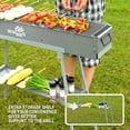 thumbnail image 5 of WILLBBQ Charcoal Grills Commercial Quality Portable Hibachi BBQ Lamb Skewer Folded Camping Barbecue Grill for Backyard Outdoor Cooking Use(31.6x7.1x5.1 inch) - The Perfect Gifts for Grill Lovers, 5 of 7