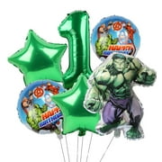 Avengers Marvel Heroes, Spider-Man, Hulk, Captain America, Round Aluminum Film Balloon Set