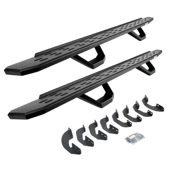 Go Rhino 6964168720PC RB30 Running Boards with Brackets, 2 Pairs Drop Steps Kit - Crew Max For Toyota 07-21 Tundra (Crew Cab Pickup)