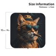 thumbnail image 2 of Leather Coasters with Heat-resistant for Drinks, Dapper Cat in Sunglasses Cup Coasters Cup Pad Mat for Tabletop Protection, Coffee Table, Office Desk and Housewarming Gift, 2 of 5