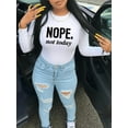 thumbnail image 2 of LovelyWholesale Long Sleeve Round Neck Nope Not Today Letter Print Women's T-shirt, 2 of 4