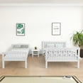thumbnail image 3 of Costway Twin over Full Bunk Bed Rubber Wood Convertible with Ladder Guardrail White, 3 of 12