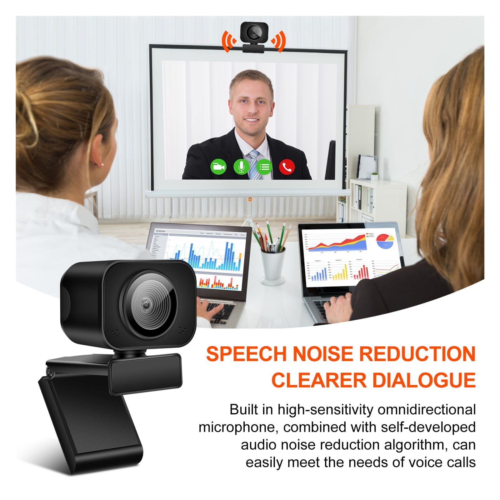 Webcam 2K Full HD USB Mini Web Camera Autofocus With Microphone Web Cam For PC Computer Laptop Streaming Webcamera ,HD Video
