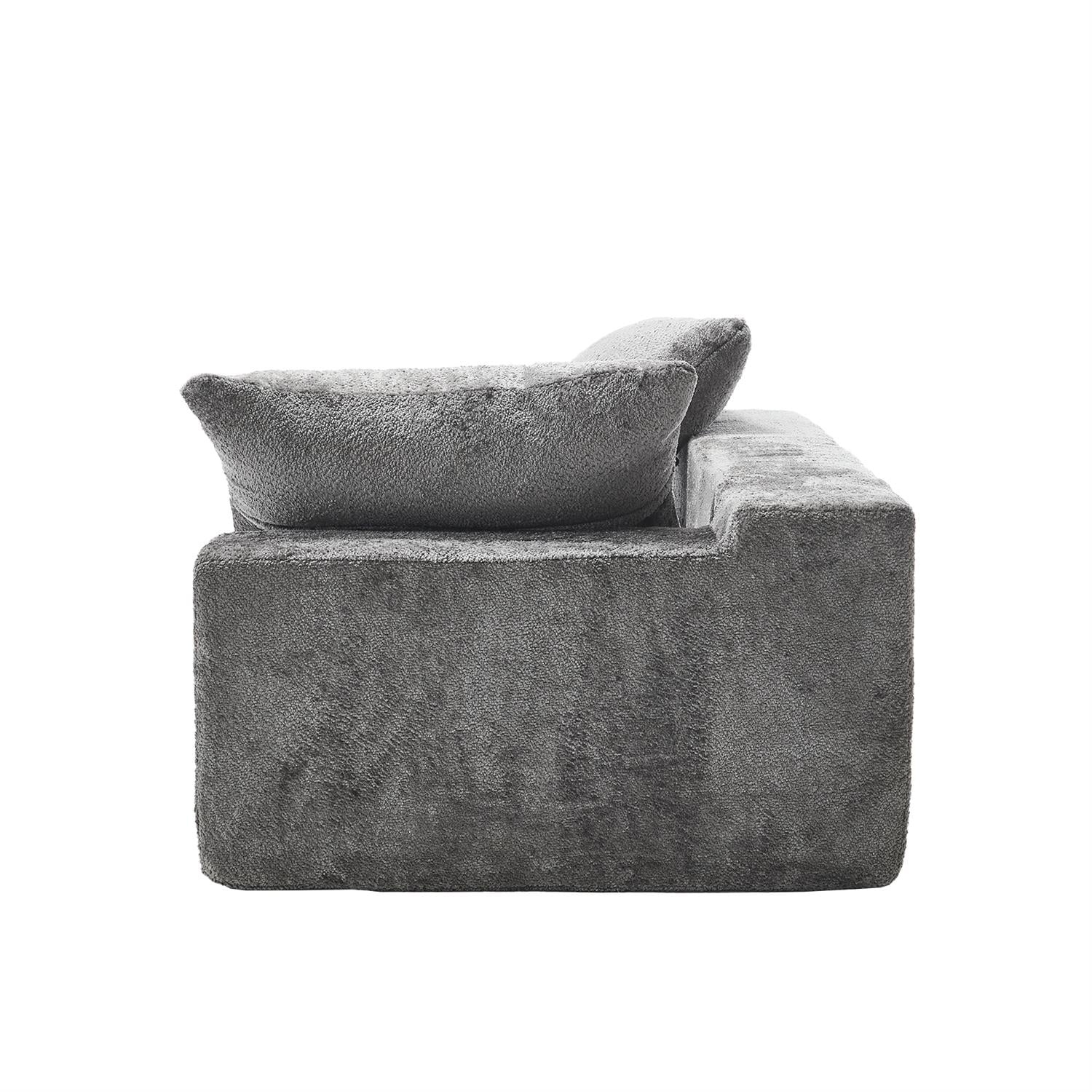 Demi Bonn 67" Premium Fabric Sofa, Cozy 2-Person Couch for Living Room and Office, Comfort Style Lazy Leisure Seat, Gray