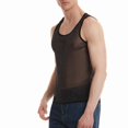 thumbnail image 5 of CENL Men Mesh See-Through Shine Tank Vest Fitness Shirt Undershirt Muscle Crop Top, 5 of 9