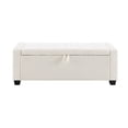 thumbnail image 6 of Ottoman with Storage, Upholstered Bench with Button Tufting and Safety Hinge, Solid Wood Frame for Bedroom Living Room Entryway, Beige, 6 of 9