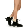 thumbnail image 6 of Mata Sherpa Collar Lace Up Chunky Lugged Bootie 20418, 6 of 6