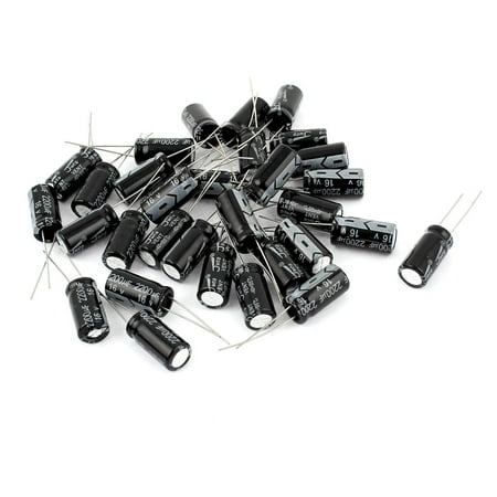 30pcs 10 x 20mm Cylindrical Radial Lead Electrolytic Capacitor 105C 2200uF 16V