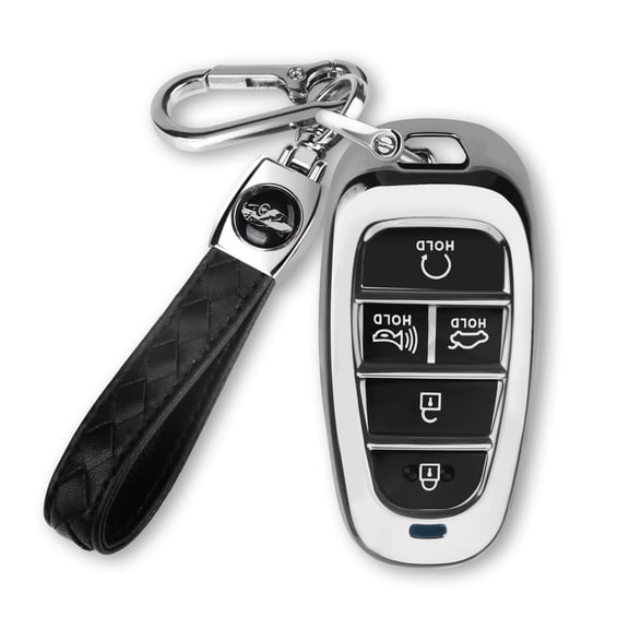 For Hyundai Key fob Cover Fits for 2024 2023 2022 2021 Hyundai Sonata Santa fe Tucson Smart 5 Button Key Case Shell