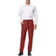 thumbnail image 2 of Pantalones INSPIRE CHIC para hombres, pantalones a rayas, ajuste ceñido, bloque de color, con botones y cremallera, pantalones de vestir 38 rojo y negro, 2 of 7