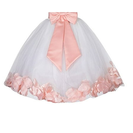 Ivory Floral Dress Ekidsbridal Ivory Floral Lace Heart Cutout Flower Girl Dress with Petals New Formal Special Occasions Dresses Wedding Pageant Dresses Recital Communion Baptism Holiday Seasonal Party 185T ()