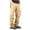 Khaki, variant on Mens Cargo Pants Button Front Waisted Solid Color Straight Leg Pants Hiking Ripstop Construction Pants with Multi Zipper Pockets