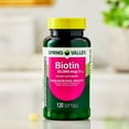 thumbnail image 5 of Spring Valley Biotin Dietary Supplement Softgels for Hair/Skin/Nails Health, 10,000 mcg, 120 Count, 5 of 11