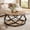 light brown, variant on Tribesigns 31.5" Round Coffee Table, 2-Tier Circle Center Table with Metal Frame, Rustic Accent Cocktail Table for Living Room, Small Space, Brown & Black