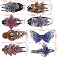 thumbnail image 3 of Horquilla con diamantes de imitación para mujer, horquilla con flores, hojas, mariposa, pico de pato, pinzas para el pelo Retro, accesorios para coleta brillante Sailing Electrónica, 3 of 5