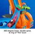 thumbnail image 6 of Little People Hot Wheels Track Playset Racing Loops Tower with 2 Toy Cars For Toddlers Ages 18 months and up, 6 of 8