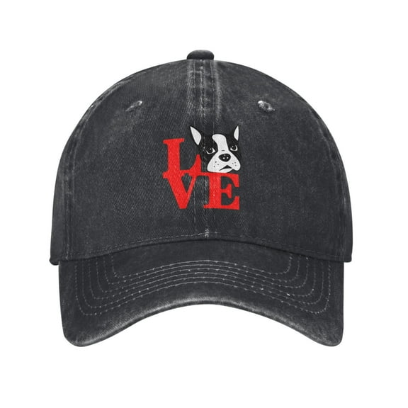 Love My Boston Terrier Adult Adjustable Classic Washed Casquette Cap Hat Baseball Cap For Man For Woman