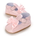 thumbnail image 4 of Infant Baby Girls Soft Sole Bowknot Princess Wedding Dress Mary Jane Flats Prewalker Newborn Light Baby Sneaker Shoes, 4 of 8