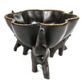 thumbnail image 3 of AeraVida 6" Triumphant Elephant Rain Tree Wooden Bowl-Handmade Carving from Thailand, Brown, 3 of 7