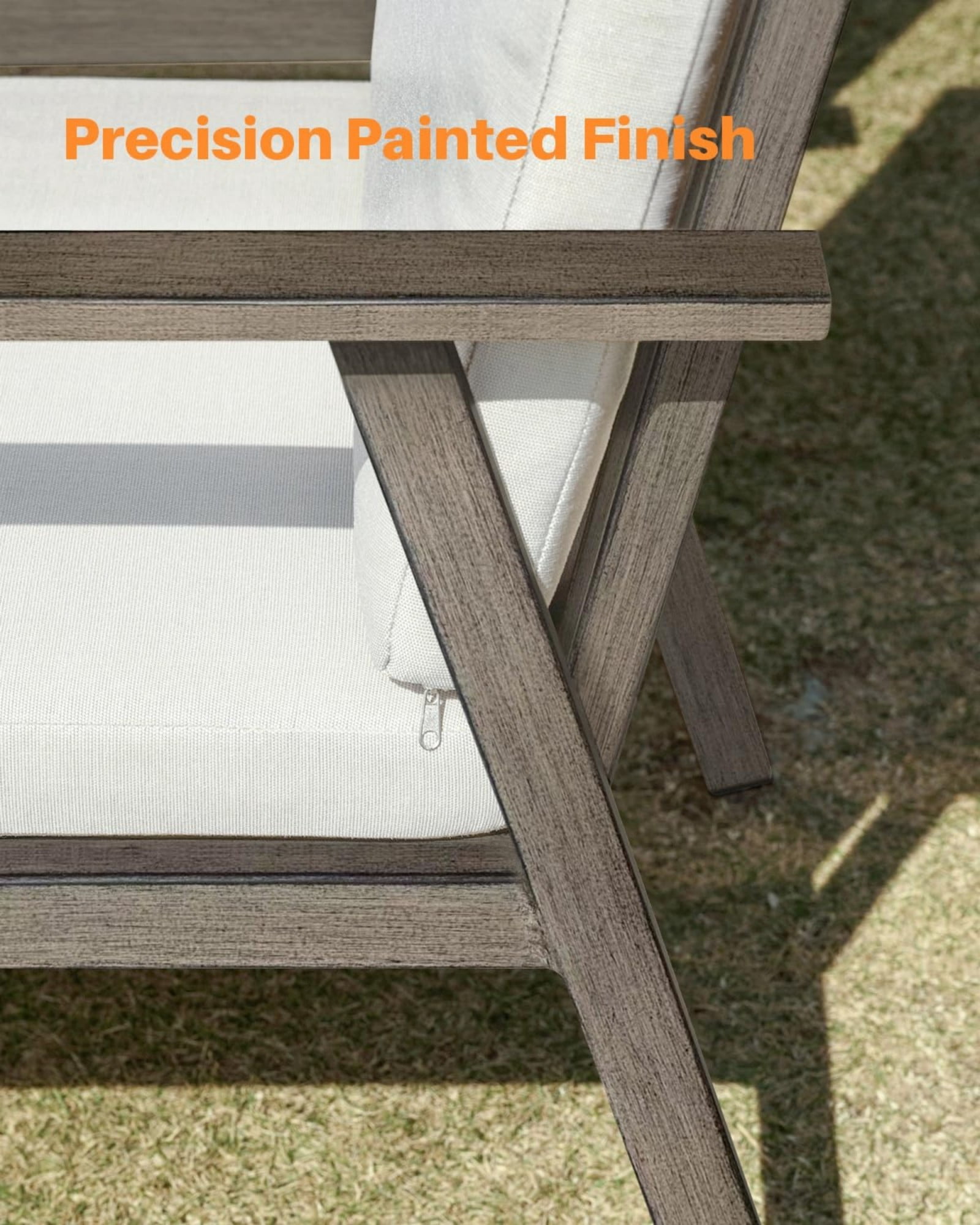 Outdoor Patio Dining Chairs Set of 4, Aluminum Outdoor Dining Chairs with Thick Cushions, All Weather Rustproof Patio Furniture for Garden, Deck, Porch, Poolside, Gray