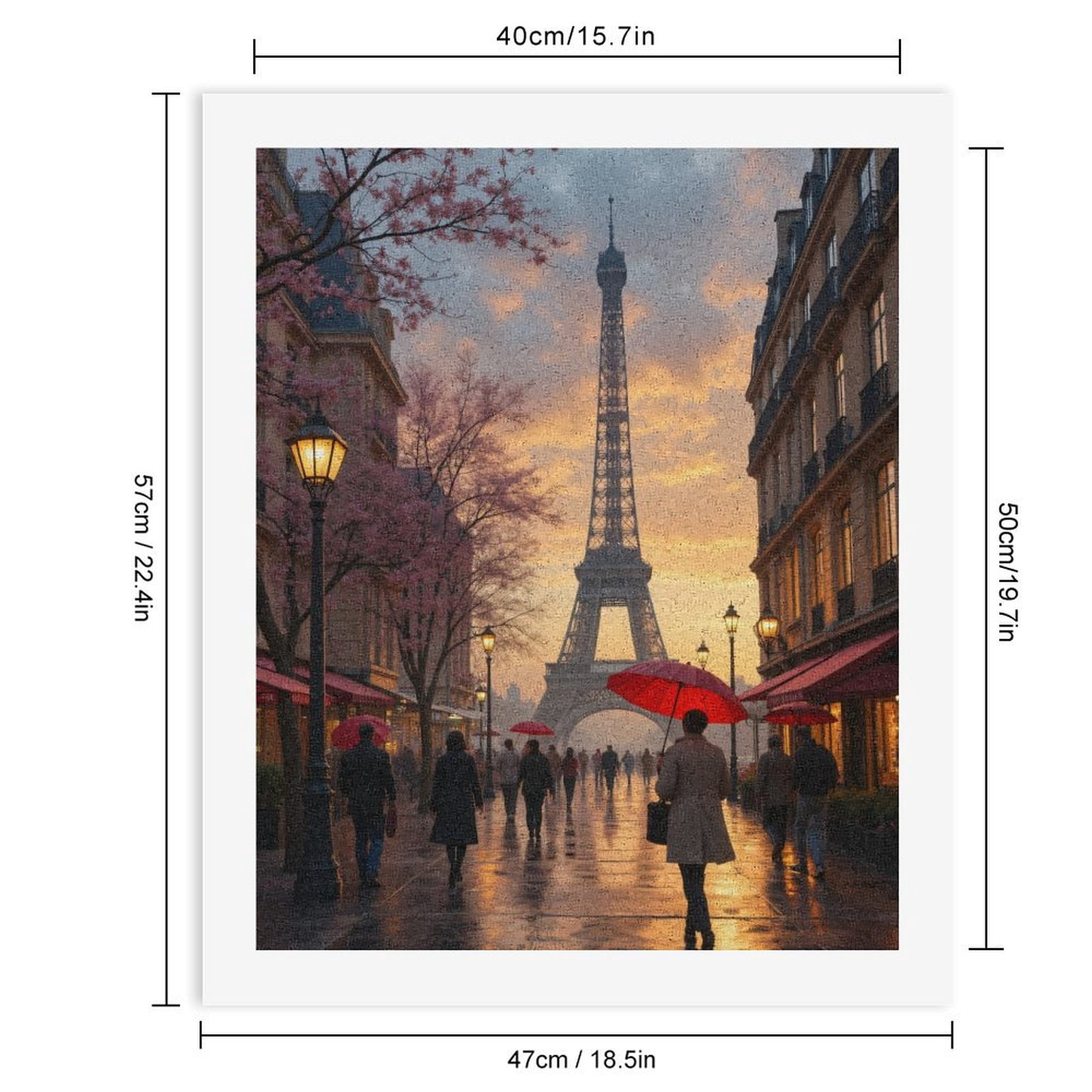 Paint by Numbers Kit for Adults, Paris Street Sunset Red Umbrellas Paint by Numbers, Easy Paint by Numbers Kit for Adults Beginner, DIY Adult Paint by Number Kits on Canvas, Home Decor