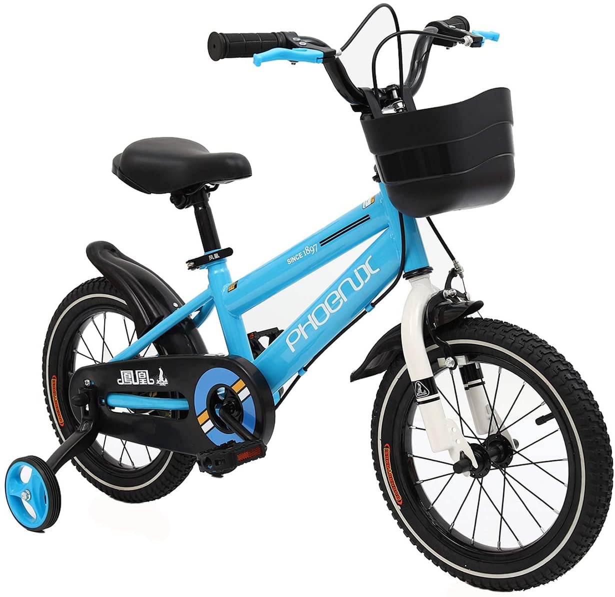 Phoenix 14 16 18 Inch Kids Bike With Training Wheels For Ages 3-12 Boys Girls 