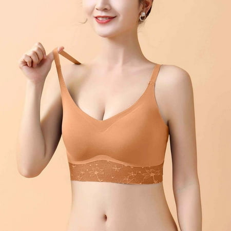 

Aayomet Sports Bras For Women Womens Beauty Back Underwear Seamless Wireless Bra Thin Sports Bra Women Activewear Khaki XL