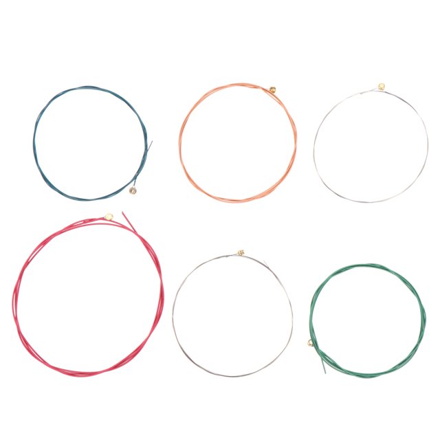 KAKOWELY Ensemble de 6 Cordes de Guitare Colorées Accessoires d'Instruments de Musique pour Remplacement, 32.28x"X0.04"X0.04 Pouces