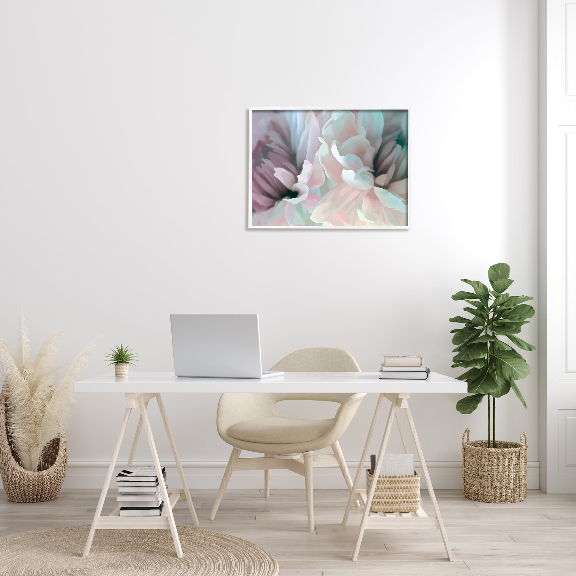 Stupell Industries Full Bloom Floral Petals Alluring Spring Flower Tropical Painting White Framed Art Print Wall Art, 24 x 30, Design by David Pollard
