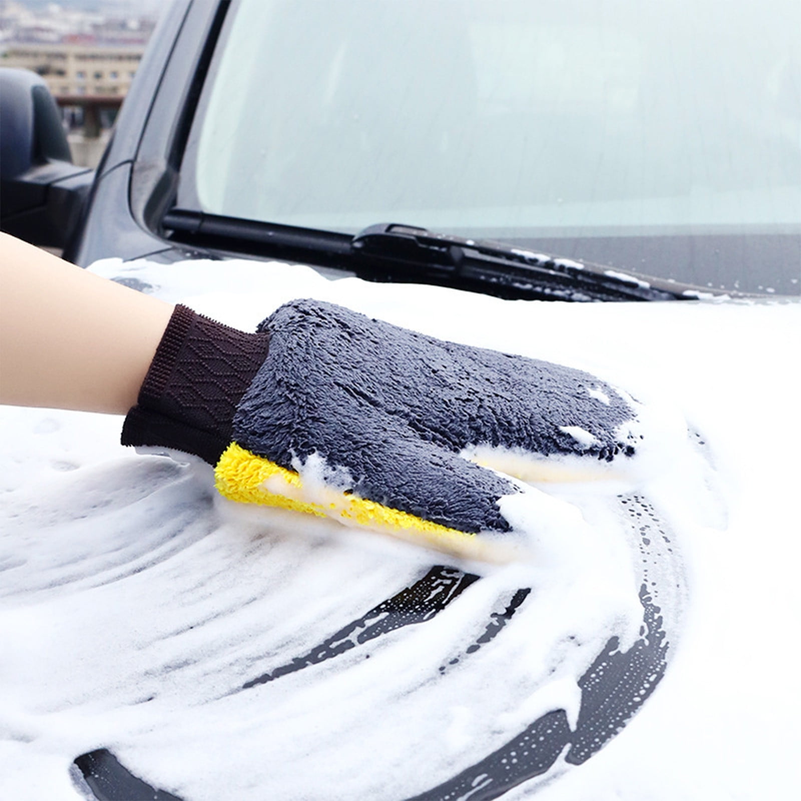 Dvkptbk Cleaning Wipes Fleece Dusting Gloves Cleaning Gloves Flexible No Shedding Cleaning Glove Wipes for Car Automobiles & Motorcycles