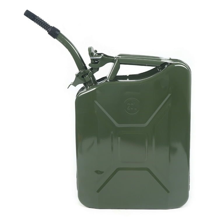 5Gallon 20L Gas Can Steel Gasoline Container Oil Gas Tank Emergency Backup  5 Gallon Can 20L Gas Steel Tank Emergency Backup Green Off Road Gas