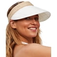 thumbnail image 1 of Chapeau de Soleil pour Femme avec Visière de Protection Solaire, Chapeau de Soleil en Lin pour Femme avec Visière Pliable, Casquette pour Dame, Visière d'Été pour la Plage, Pliable, Retroussez Votre Queue de Cheval, 1 of 5
