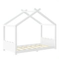 thumbnail image 6 of Newest Kids House Twin Montessori Solid Wood Floor Bed Frame with Support Slats, White, 6 of 18