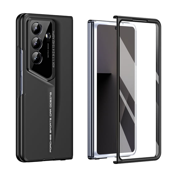 Dteck for Samsung Galaxy Z Fold 6 Case with Built-in Front Screen Protector,Ultra Thin Hard PC Shockproof Anti-Scratches Protective Cover for Galaxy Z Fold 6,,Black
