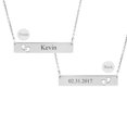 thumbnail image 5 of Anavia Personalized Silver Bar Necklace Gift for Mom New Born Baby Footprint Gift for Wife Fiancee Horizontal Stainless Steel Custom Made Engravable Name Necklace Birthday Day Box Ships Next Day, 5 of 14