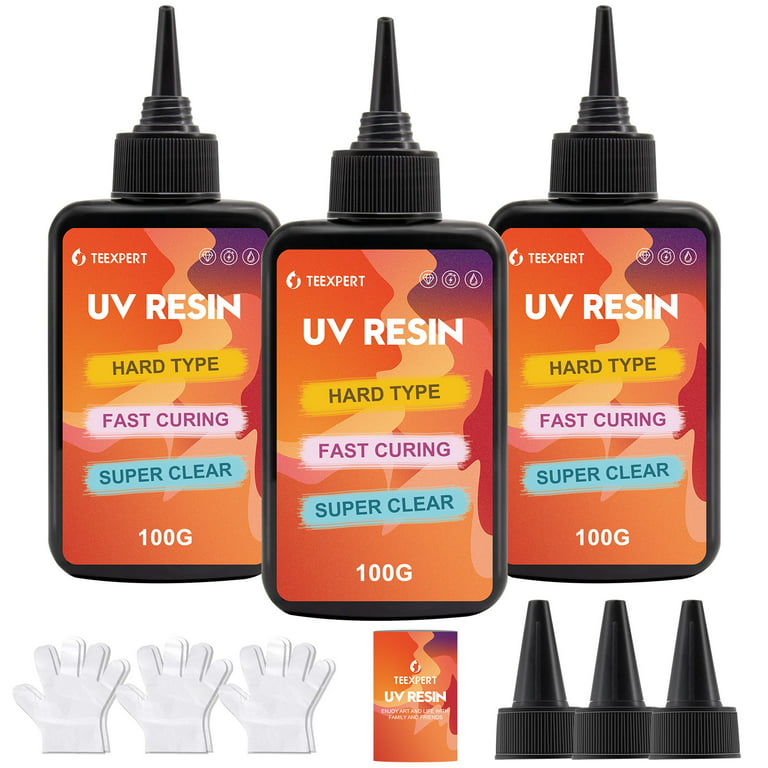 UV Resin Kit with Lamp,203Pcs Resin Kit with 100g Clear Hard Low Odor UV  Resin, Pigment, Resin Accessories, UV Resin Kit for Jewelry Making
