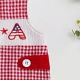 thumbnail image 6 of Pandaie 4th of July Baby Boy Girl Outfit Infant Sleeveless Plaid USA Romper Overall Shorts Toddler Happy Birthday Jumpsuit Clothes, 6 of 7